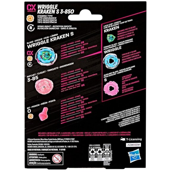 Beyblade X Wriggle Kraken S 3-85O CX Starter Pack Set, Takara Tomy Stamina Type - Picture 3 of 3
